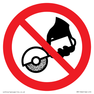 Prohibition: Do not use with hand-held grinding machine